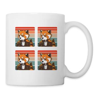 Meine 4 Stimmungen Kaffee Roter Panda - Tasse - Weiß - Rechts