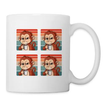 Meine 4 Stimmungen Kaffee Affe - Tasse - Weiß - Rechts