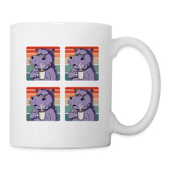 Meine 4 Stimmungen Kaffee Nilpferd - Tasse - Weiß - Rechts