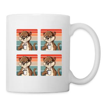 Meine 4 Stimmungen Kaffee Otter - Tasse - Weiß - Rechts
