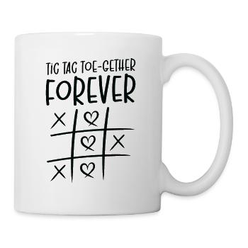 Valentines Kids Family Tic Tac Toe game - Mug - white - Right