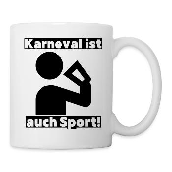 Partyspruch für Karneval, Kölle Alaaf - Kostümidee - Tasse - Weiß - Rechts