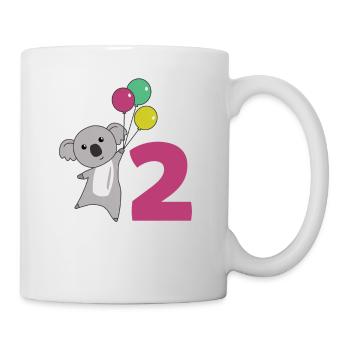 Ballons de deuxième anniversaire Koala pour enfants - Mug blanc - blanc - Droite