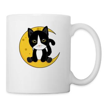 Moon cat cute animals for kids for the night - Mug - white - Right