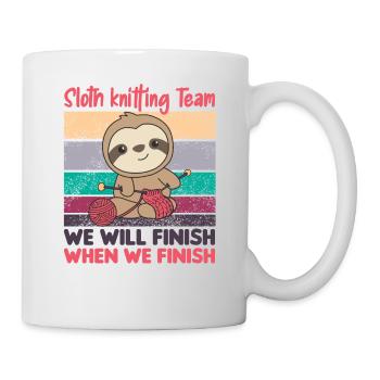 Sloth knitting team sloths knitting comfortably - Mug - white - Right
