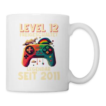 2011 Level 12 Jahre Gaming 12er 12 Geburtstag - Tasse - Weiß - Rechts