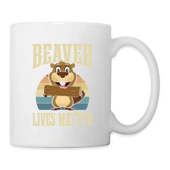Biber Isst Materie - Tasse - Weiß - Rechts