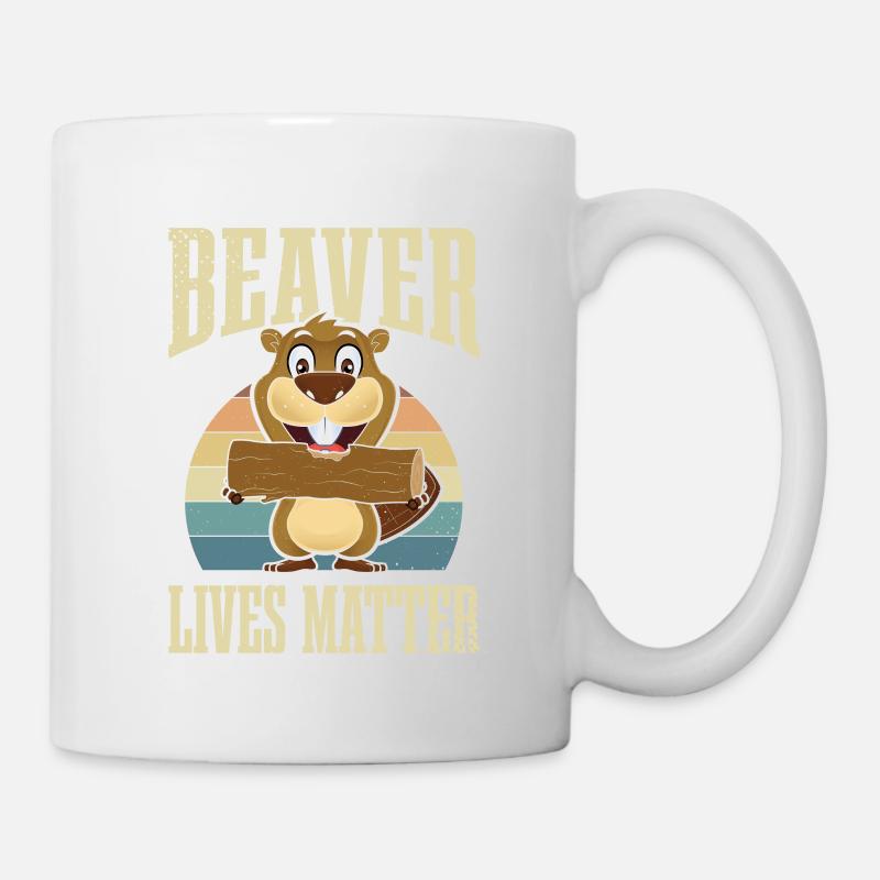 Le castor mange de la matière - Mug blanc - blanc
