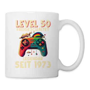 1973 Level 50 Jahre Gaming 50er 50 Geburtstag - Tasse - Weiß - Rechts