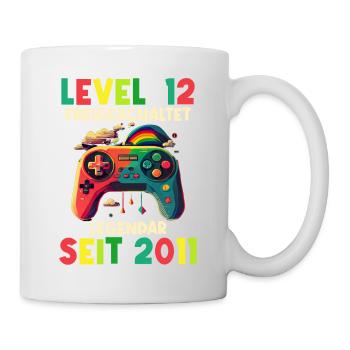 2011 Level 12 Jahre Gaming 12er 12 Geburtstag - Tasse - Weiß - Rechts