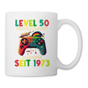 1973 Level 50 Jahre Gaming 50er 50 Geburtstag - Tasse - Weiß - Rechts