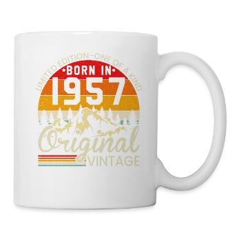 Einzigartig in seiner Art geboren 1957 Original Jahrgang - Tasse - Weiß - Rechts