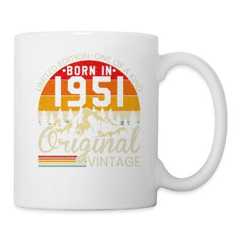 Ein Unikat geboren 1951 Original Jahrgang - Tasse - Weiß - Rechts