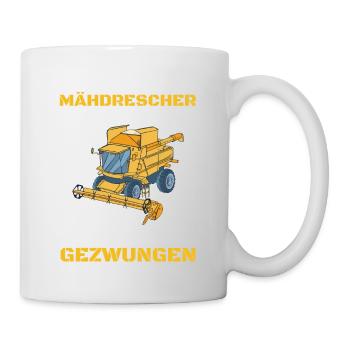 Zum Mähdrescher Fahren Geboren Zur Schule - Tasse - Weiß - Rechts
