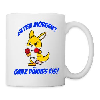 Känguru Guten Morgen? Ganz dünnes Eis Morgenmuffel - Tasse - Weiß - Rechts