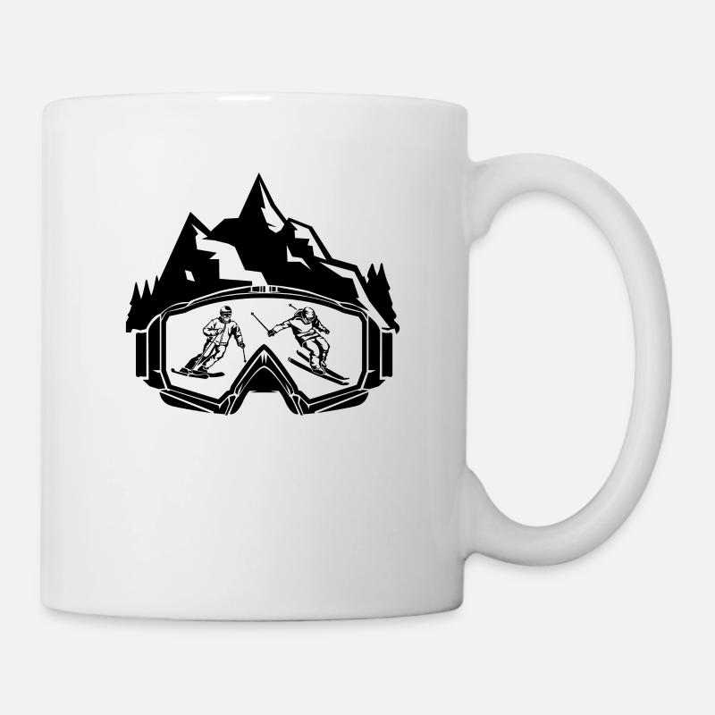 Skibrille Skifahrer Ski Berge Winter - Tasse - Weiß