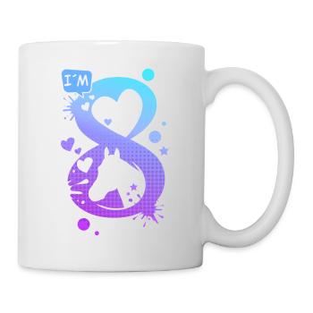 8. Geburtstag Pferde 8 Jahre Mädchen Reiterin - Tasse - Weiß - Rechts