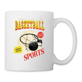 Basketball Basketballer Korb Spieler Sport Vintage - Tasse - Weiß - Rechts
