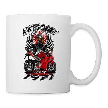 Génial depuis 1971, anniversaire du motard - Mug blanc - blanc - Droite