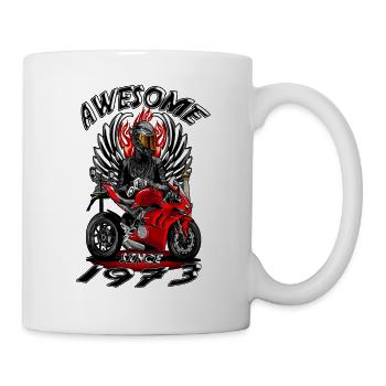 Awesome since 1973, Biker Geburtstag - Tasse - Weiß - Rechts