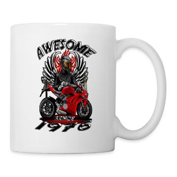 Awesome since 1976, Biker Geburtstag - Tasse - Weiß - Rechts