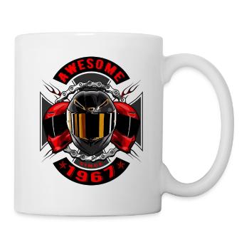 Awesome since 1967, Biker Geburtstag - Tasse - Weiß - Rechts