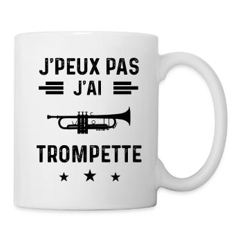 j'peux pas j'ai trompette instrument trompettiste - Mug blanc - blanc - Droite