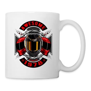 Génial depuis 1978, anniversaire du motard - Mug blanc - blanc - Droite