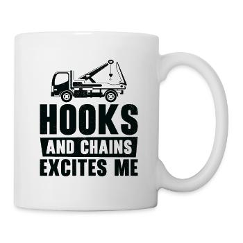 Tow Truck Driver Breakdown Lorry Hooks Chains - Mug - white - Right
