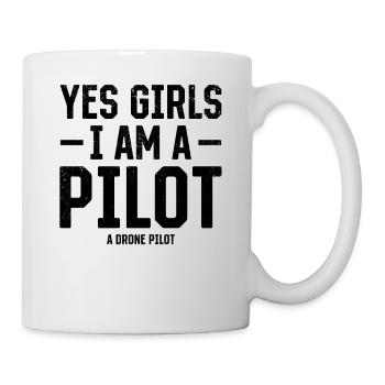 Pilote de drone quadricoptère - Oui les filles Je suis un pilote A - Mug blanc - blanc - Droite