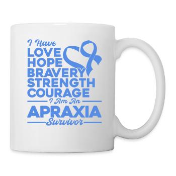 Apraxie Bewusstsein Apraxie Überlebender Blaue - Tasse - Weiß - Rechts