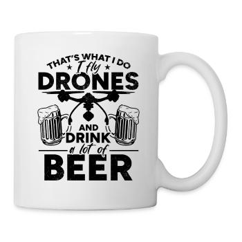 C’est ce que je fais Je pilote des drones et je bois beaucoup de B - Mug blanc - blanc - Droite