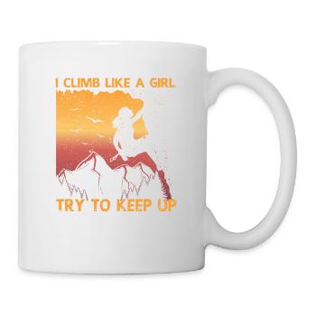 I climb like a girl Rock climbing equipment - Mug - white - Right