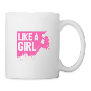 Grimpeur grimpant comme une fille Femmes - Mug blanc - blanc - Droite