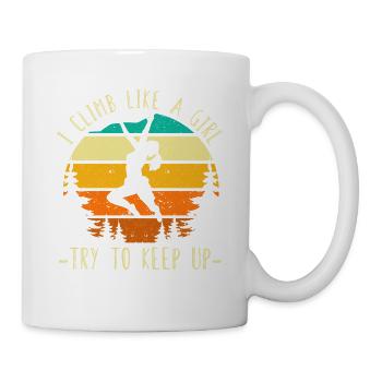 I climb like a girl Mountaineering equipment - Mug - white - Right