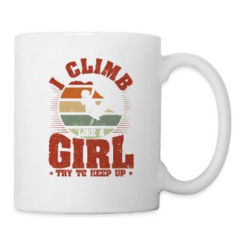 Je grimpe comme une fille et j’essaie - Mug blanc - blanc - Droite