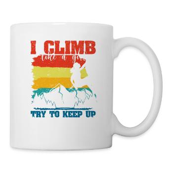 Je grimpe comme une fille et j’essaie de travailler avec le - Mug blanc - blanc - Droite