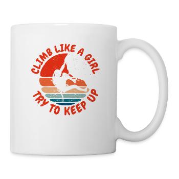 Grimper comme une fille - Rétro Rock en détresse - Mug blanc - blanc - Droite
