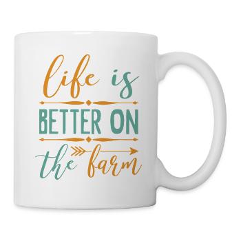 La vie est meilleure à la ferme - Mug blanc - blanc - Droite