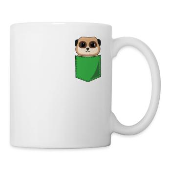 Suricate drôle dans la poche de poitrine Imprimer Cadeau - Mug blanc - blanc - Droite
