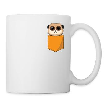 Suricate drôle dans la poche de poitrine Imprimer Cadeau - Mug blanc - blanc - Droite