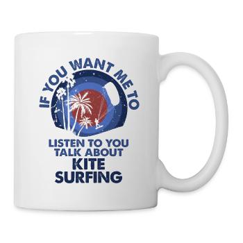 Voulez-vous que j’écoute Talk Kite Surfing? - Mug blanc - blanc - Droite