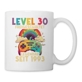 1993 Level 30 Jahre Gaming 30er 30 Geburtstag - Tasse - Weiß - Rechts