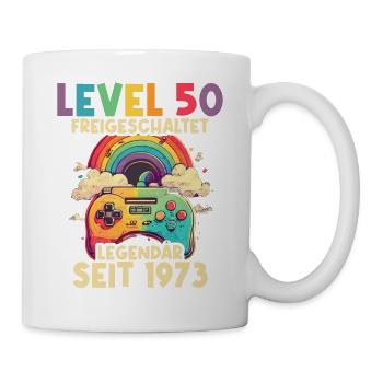 1973 Level 50 Jahre Gaming 50er 50 Geburtstag - Tasse - Weiß - Rechts