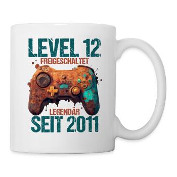 2011 Level 12 Jahre Gaming 12er 12 Geburtstag - Tasse - Weiß - Rechts
