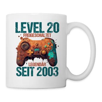 2003 Level 20 Jahre Gaming 20er 20 Geburtstag - Tasse - Weiß - Rechts