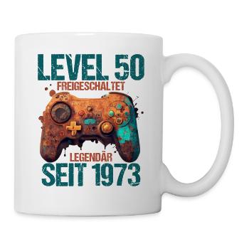 1973 Level 50 Jahre Gaming 50er 50 Geburtstag - Tasse - Weiß - Rechts