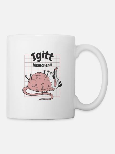 Igitt Menschen Lustiges Spruch T-shirt Opossum - Tasse - Weiß