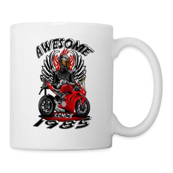 Génial depuis 1985, anniversaire du motard - Mug blanc - blanc - Droite