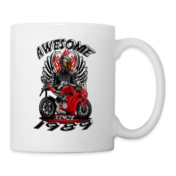 Génial depuis 1989, anniversaire du motard - Mug blanc - blanc - Droite